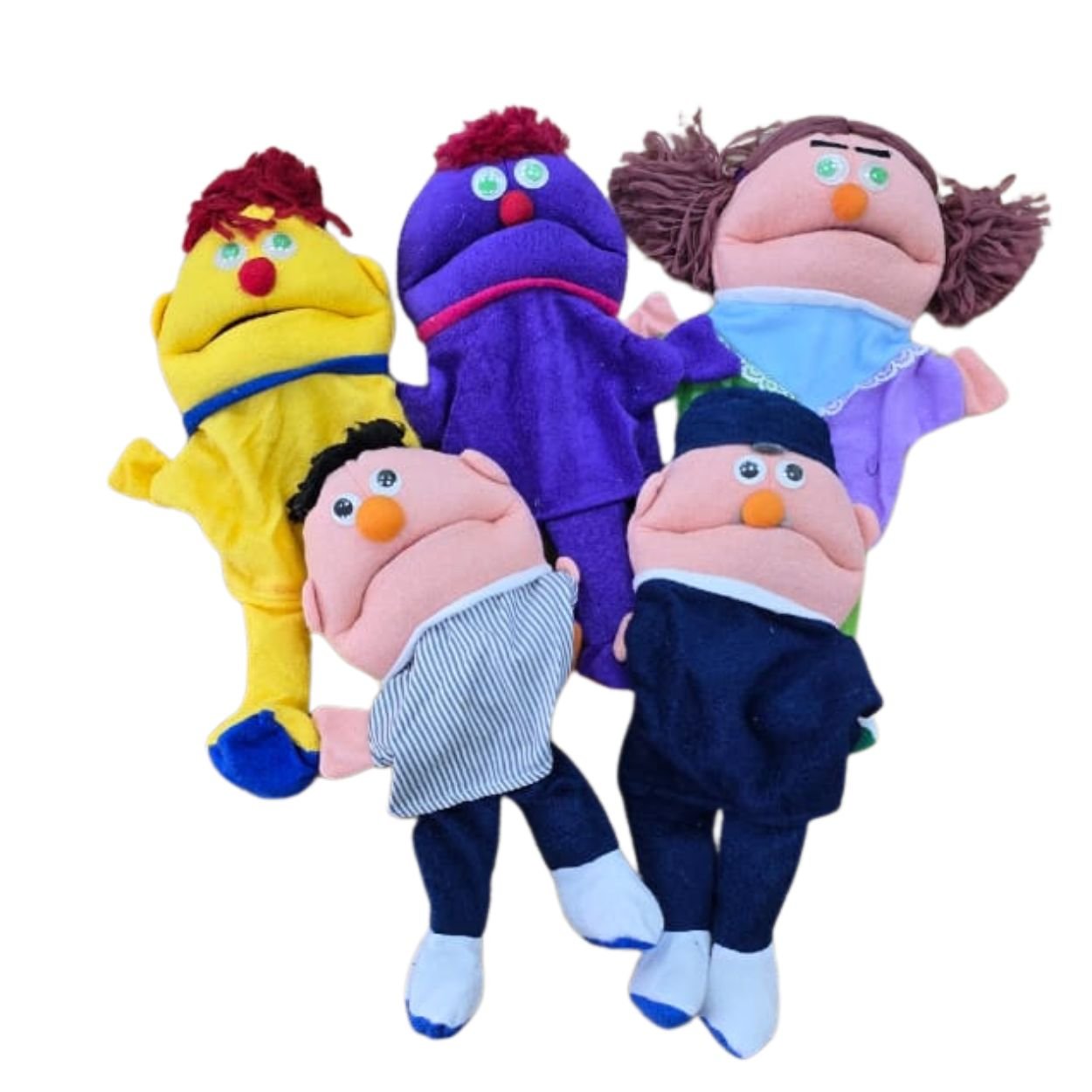 Large Hand Puppets with Movable Mouths – Fabric Set of 5 for