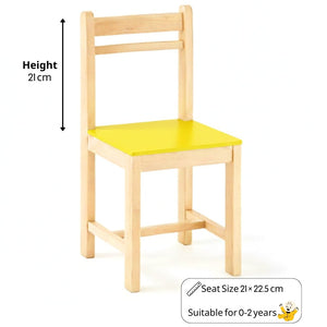 Wooden Children’s Chair Classic Plus Design – Vibrant Yellow - Fun Learning Store