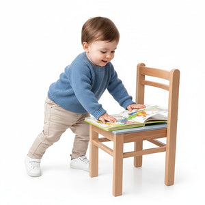 Wooden Children’s Chair Classic S Design – Grey Finish - Fun Learning Store