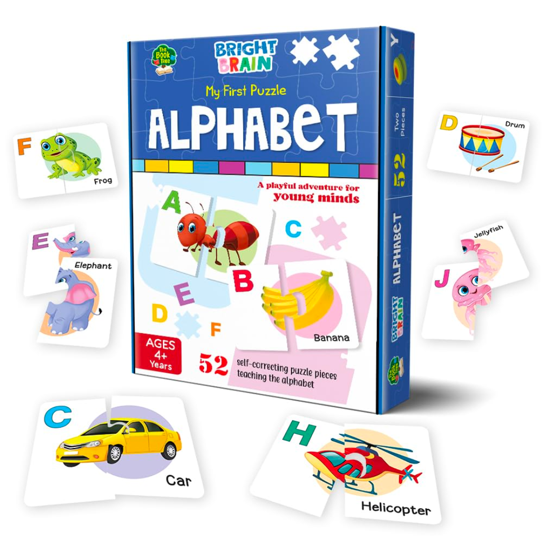 The Book Tree Alphabet Puzzle - 52 Piece Jigsaw Puzzle for Preschoolers, Educational Toy for Learning ABC and Letters, Gifts for Kids Ages 3 to 6