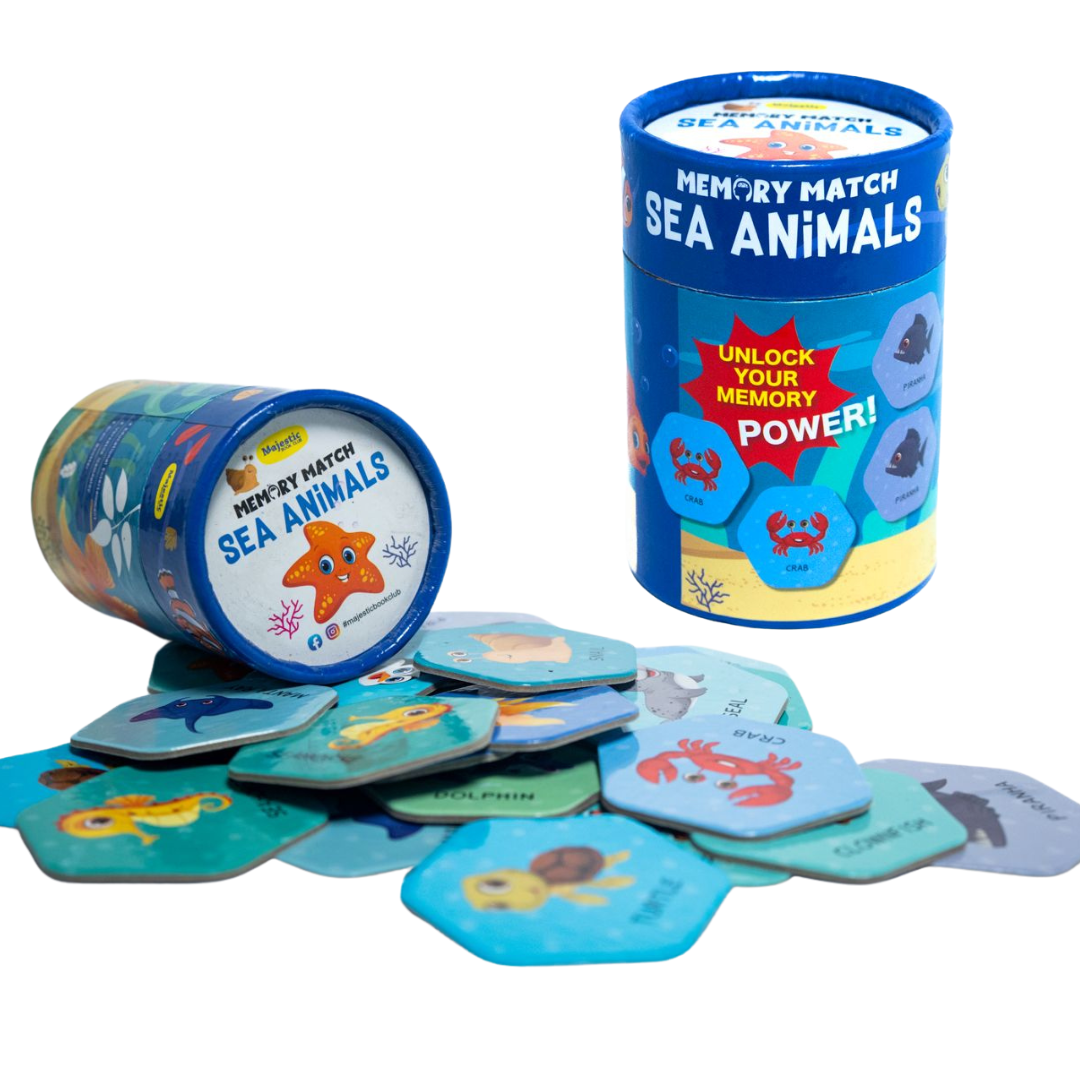 Unlock Memory Game with Sea Animal Cards For Kids