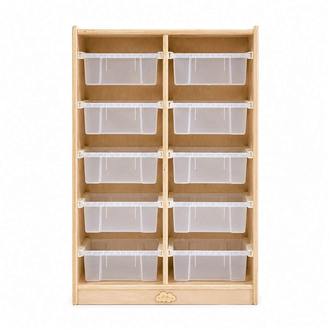 10 Tray Storage Cabinet 61.5x45x92 cm: Ample Organization and Smart Storage for Kids! - Fun Learning Store