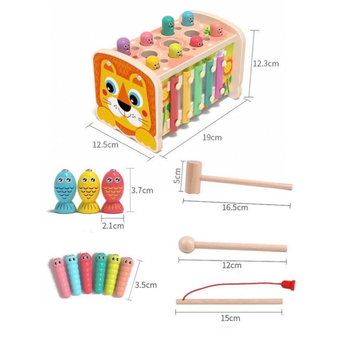 لعبة المطرقة الخشبية التعليمية - هدية مثالية للأولاد والبنات من عمر 1-4 سنوات

