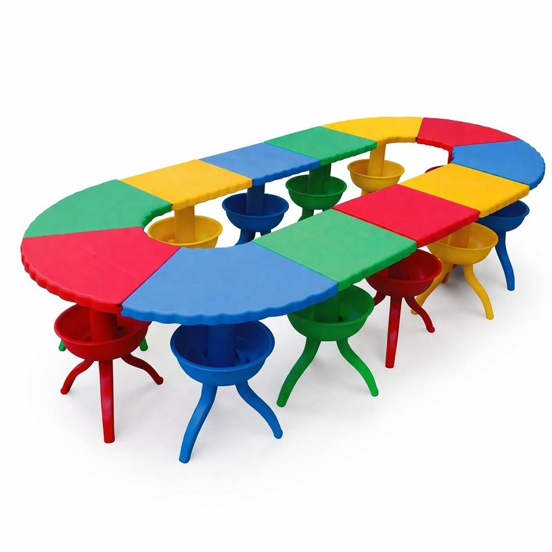 12 - Piece Modular Oval Activity Table Set - 300x42 cm - Fun Learning Store