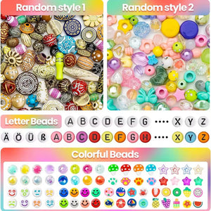 14000pcs 3mm glass seed beads for jewelry making for Jewelry Making Kit with Letter Evils - Eye Beads DIY Art Craft Gifts - Fun Learning Store