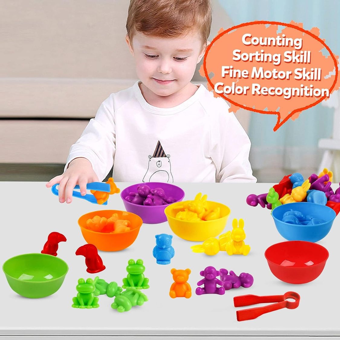 Color Sorting and Counting Animals Set 36pcs