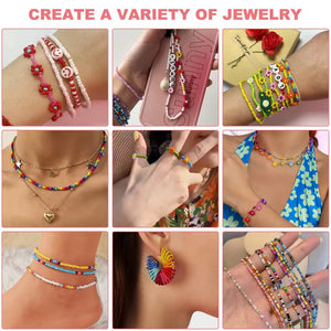 17000pcs 2mm Glass Seed Beads Jewelry Making Kit | Includes Letter and Evil Eye Beads for DIY Art Craft Gifts - Fun Learning Store