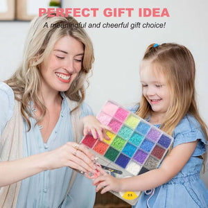 17000pcs 2mm Glass Seed Beads Jewelry Making Kit | Includes Letter and Evil Eye Beads for DIY Art Craft Gifts - Fun Learning Store