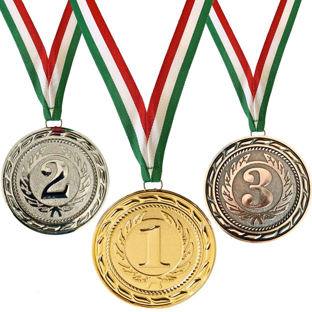 1st, 2nd, and 3rd Place Award Medals for Kids | Set of Gold, Silver, Bronze Medals with Ribbons - Fun Learning Store