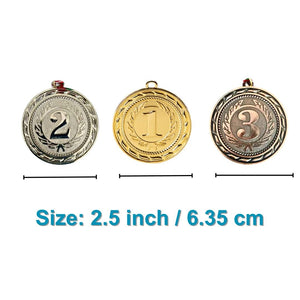 1st, 2nd, and 3rd Place Award Medals for Kids | Set of Gold, Silver, Bronze Medals with Ribbons - Fun Learning Store