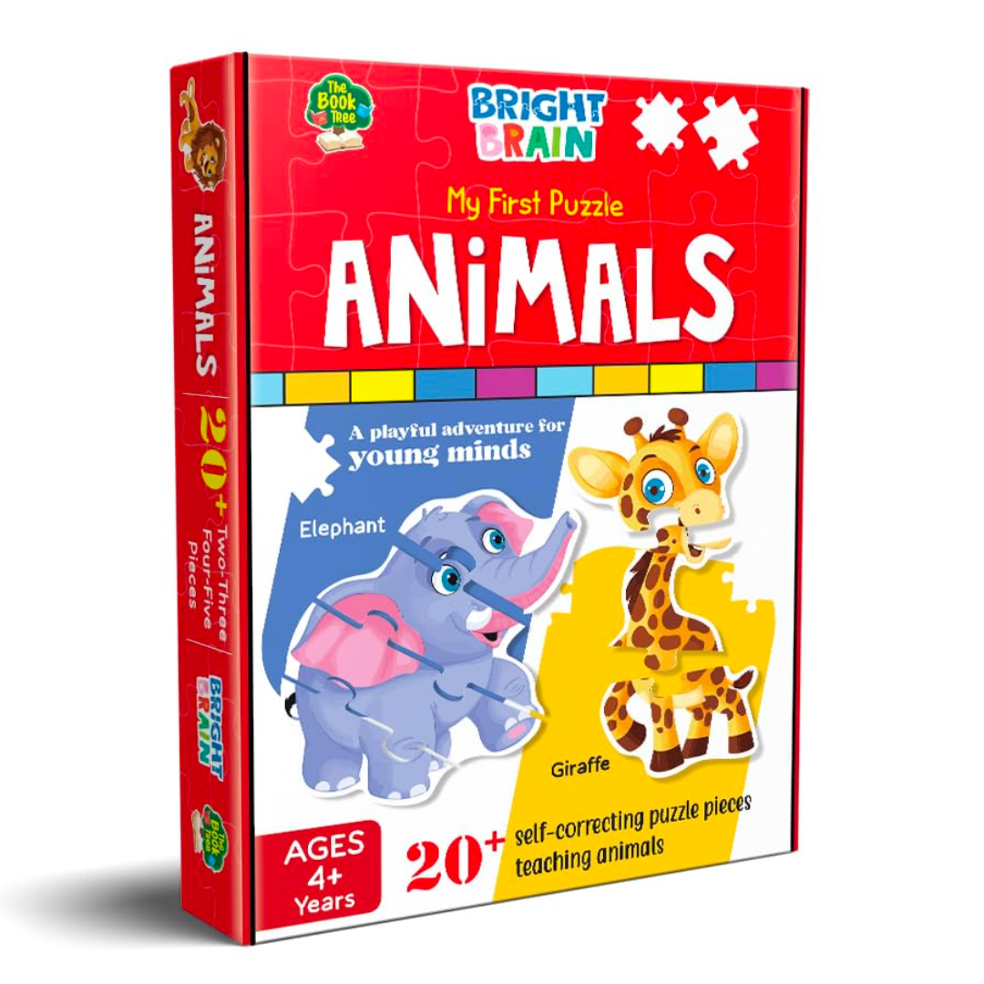 The Book Tree Animals Puzzle 20+ Big Size Piece Jigsaw Puzzle for Preschoolers, Educational Toy for Learning Animals, Gifts for Kids Ages 3 to 6