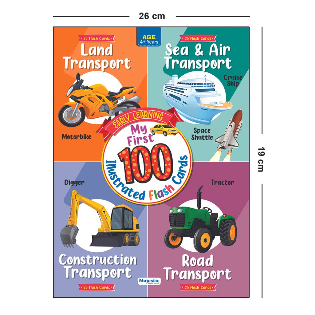 بطاقات تعليمية للتعلم المبكر: وسائل النقل على الطرق، في البحر، في الجو، والبناء