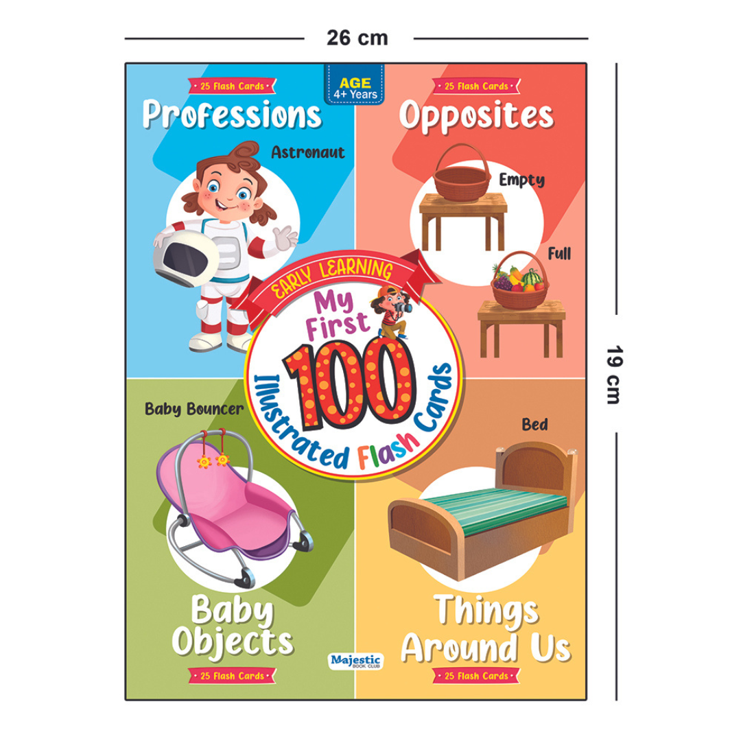 100 بطاقة فلاش تعريف بالمهن، الأشياء اليومية، الكونترات، وأشياء الرضع
