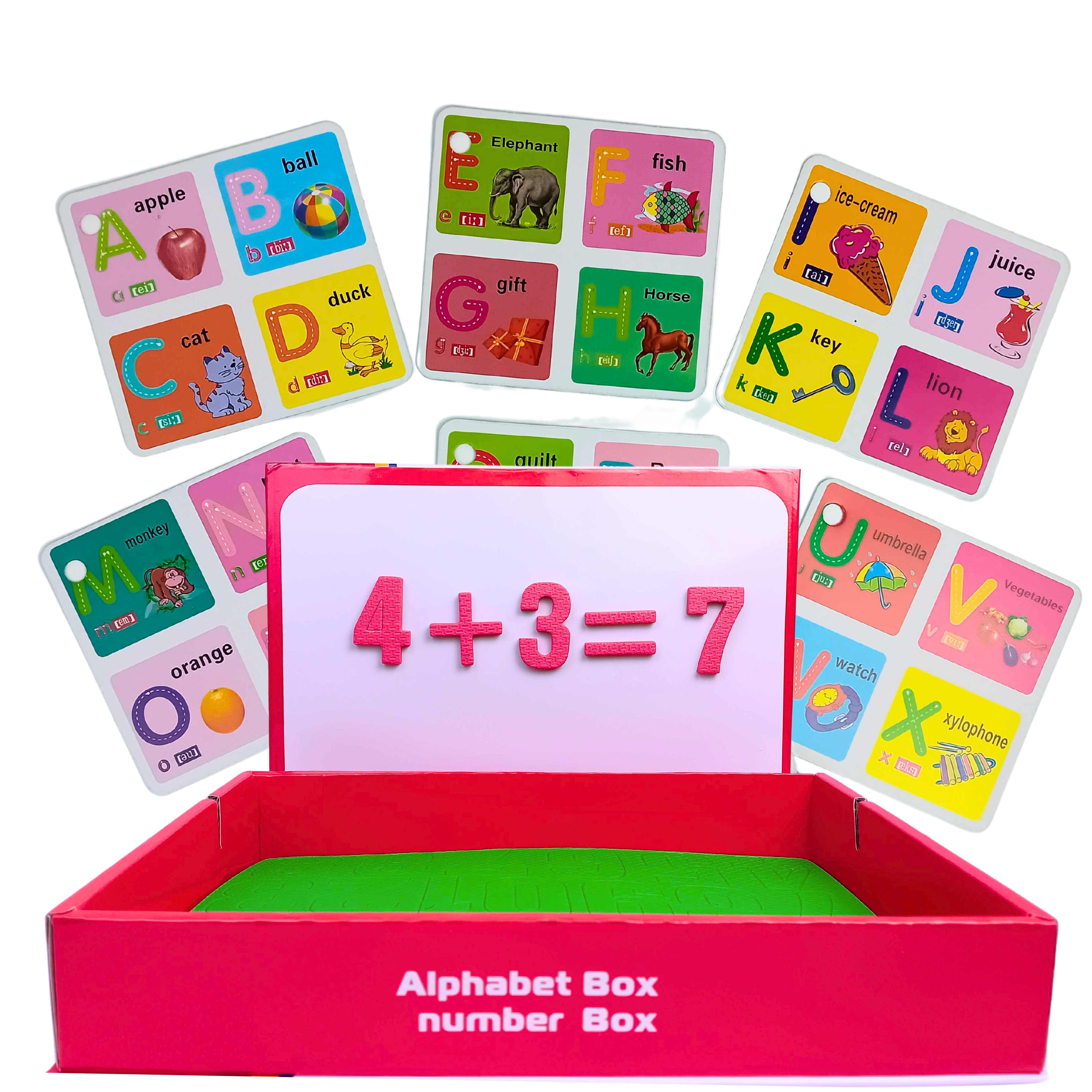صندوق الحروف المغناطيسية - أداة تعليم الابجدية والارقام الانجليزية للاطفال