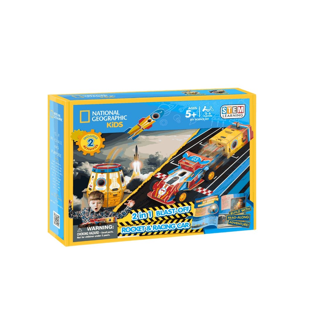 2 in 1: Blast - Off Rocket & Racing Car – Double the Action, Double the Fun! - Fun Learning Store