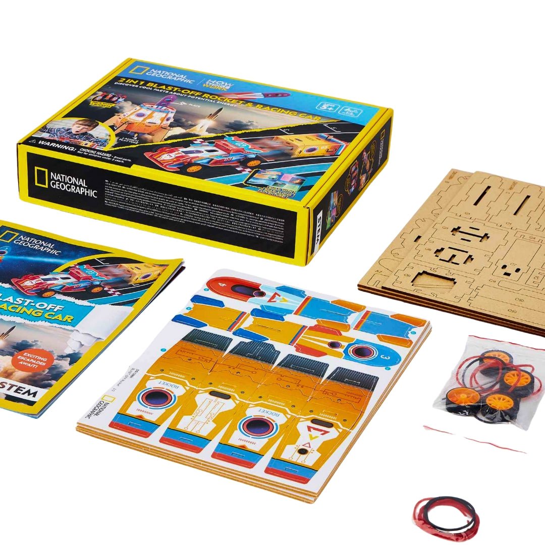 2 in 1: Blast - Off Rocket & Racing Car – Double the Action, Double the Fun! - Fun Learning Store