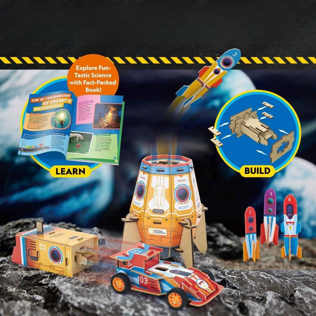 2 in 1: Blast - Off Rocket & Racing Car – Double the Action, Double the Fun! - Fun Learning Store