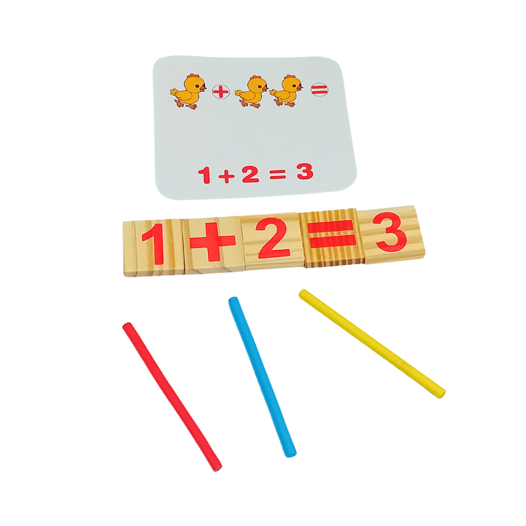 Numerical Learning Kit for Kids – Enhance Calculation Skills with Blocks, Flash Cards, and Sticks