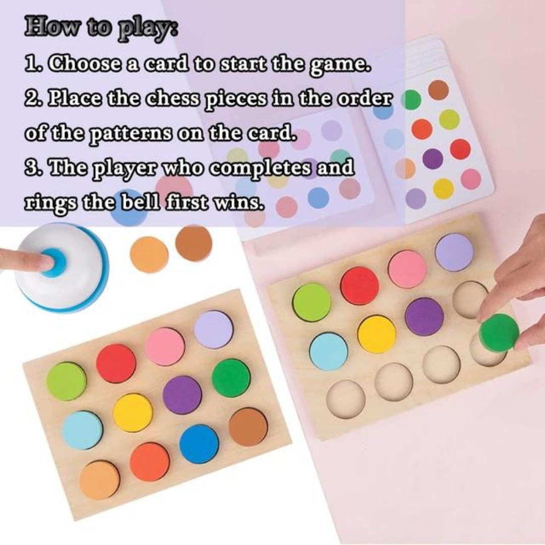 Challenge Double Sided Card Wooden Color Direction Cognition Matching Toy For Kids