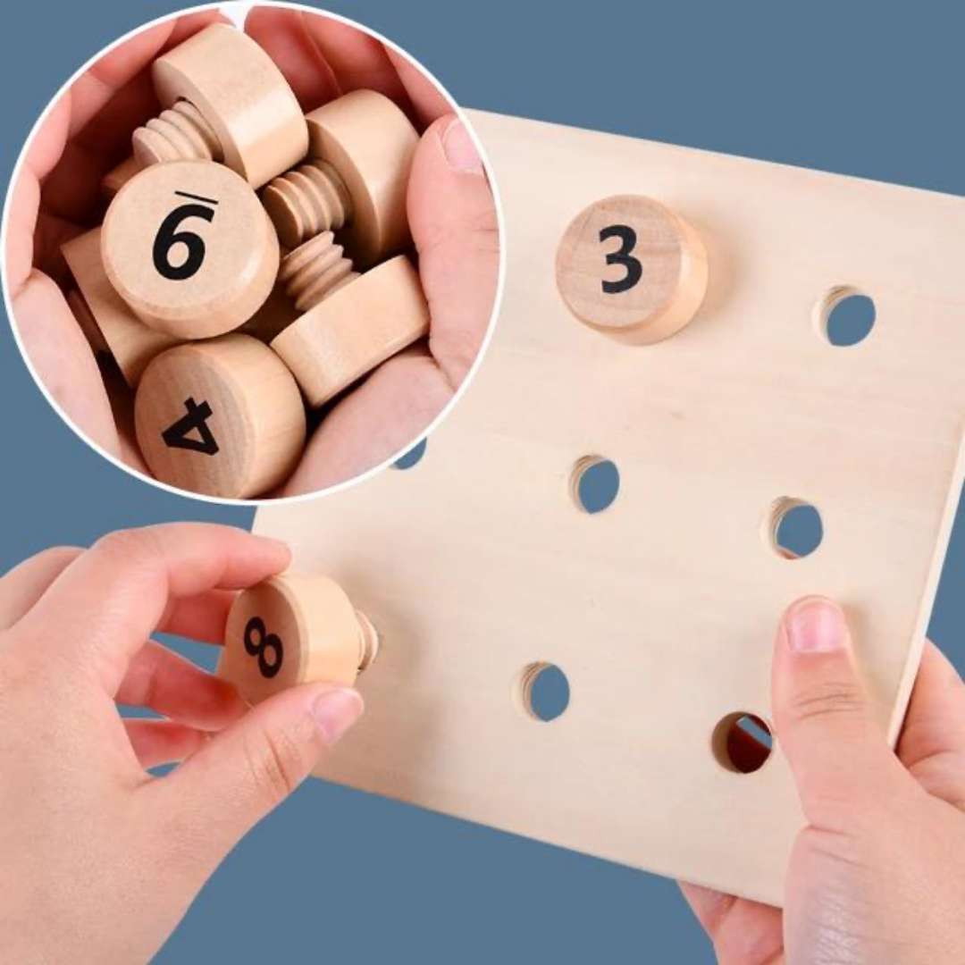 Wooden Montessori Toys Screw Bolt Baby Fine Motor Skills Tool Daycare Game Screw Pair Jigsaw Puzzle Children Early Learning Aids