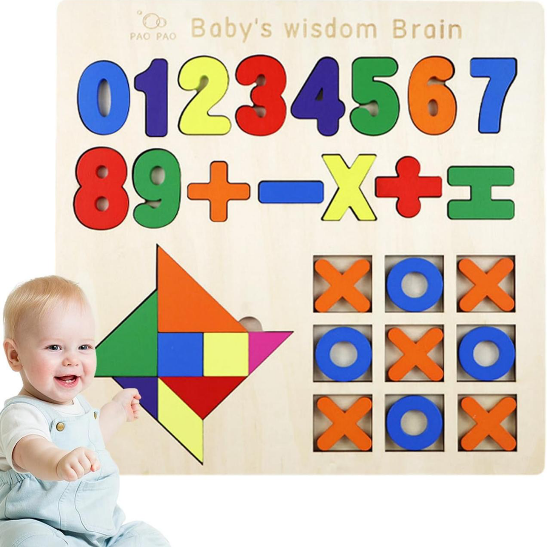 Number Puzzles for Toddlers: Educational Wooden Learning Set