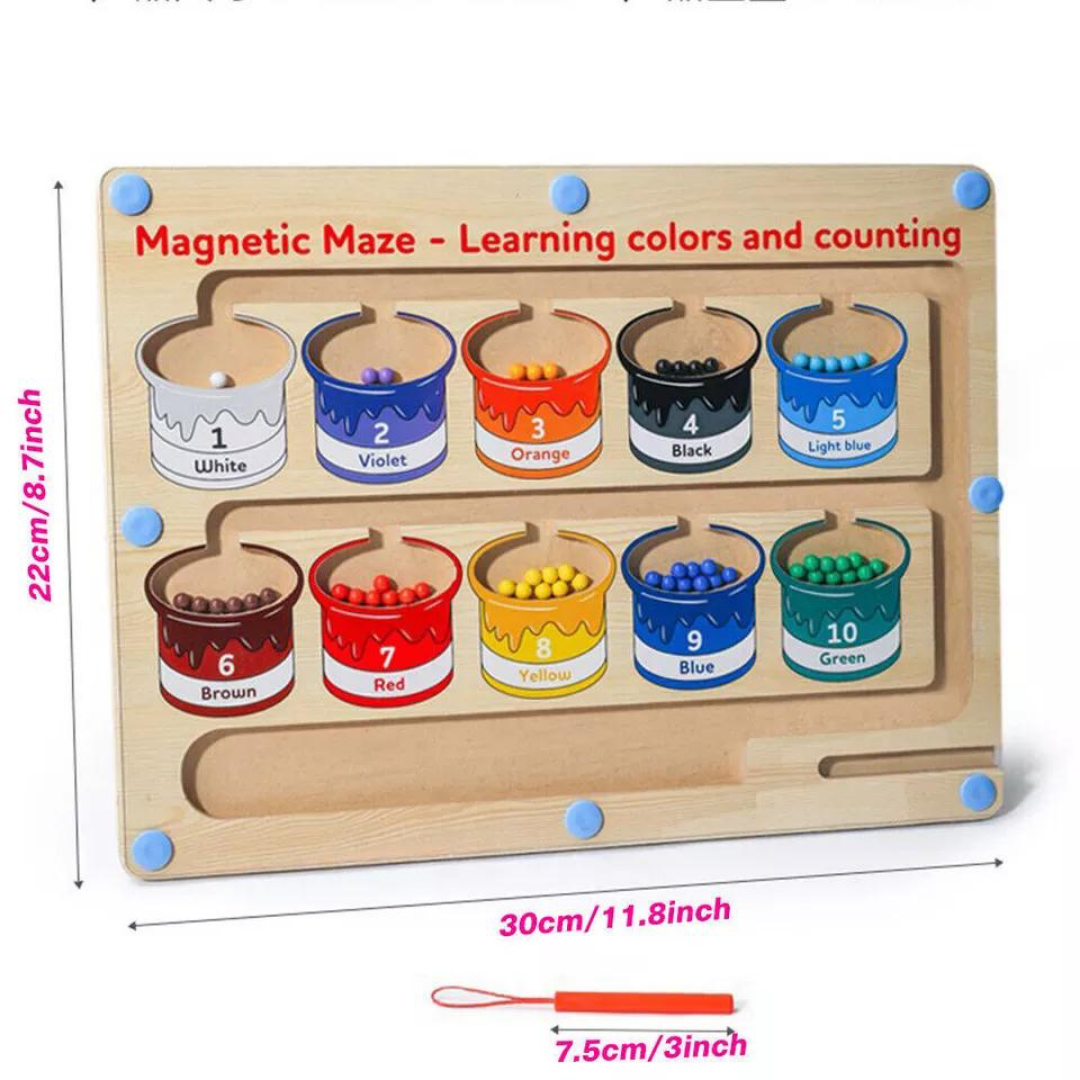 Magnetic Maze Matching Board: Engaging Toddler Activities for Counting and Fine Motor Skills Development