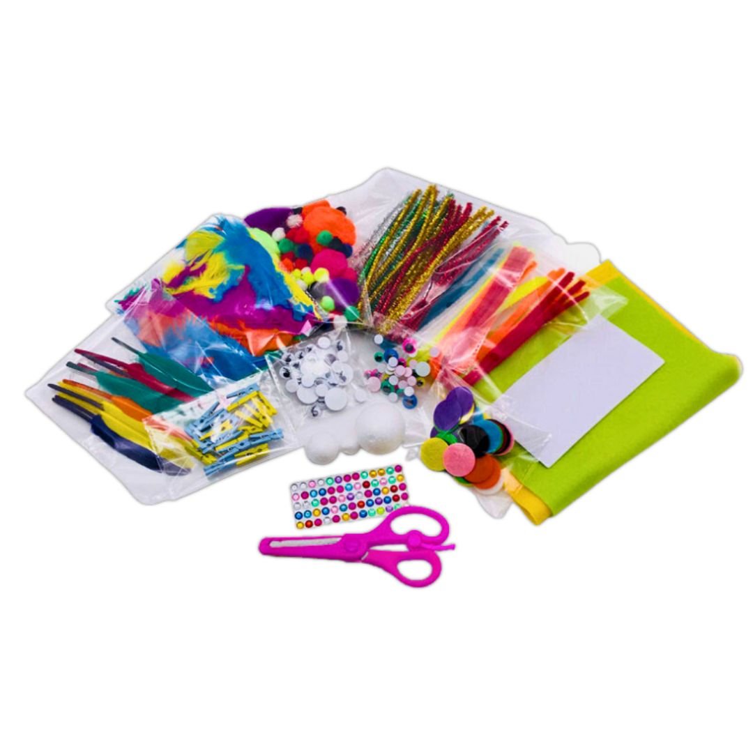280 Pieces DIY Art Crafts Set: Pipe Cleaners, Felt, Pompom, and Handicraft Supplies - Fun Learning Store