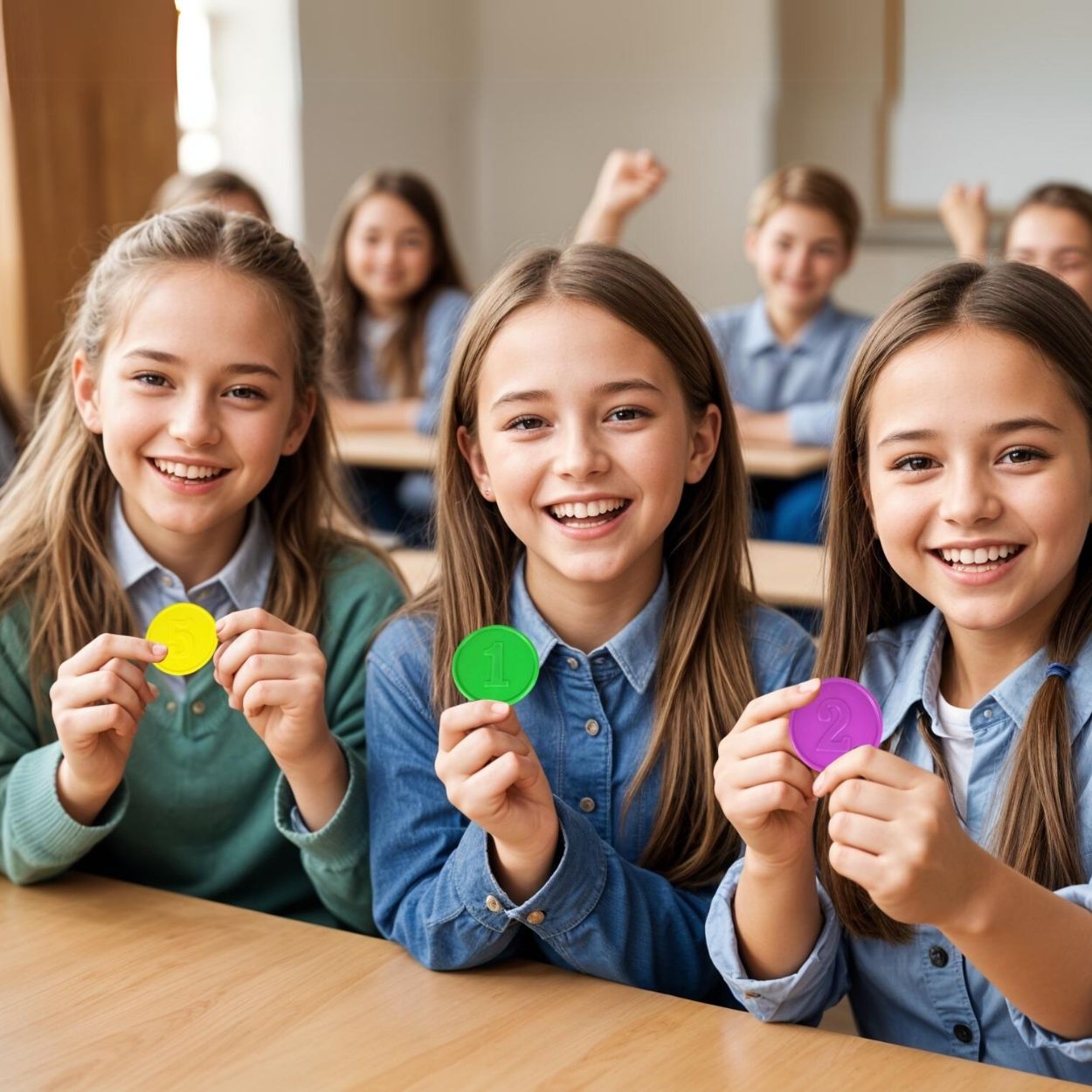 Colorful Plastic Coins for Classroom Engagement – 100-Piece Set