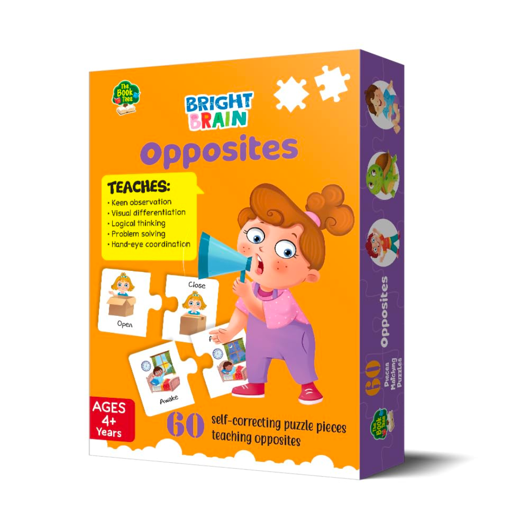 The Book Tree Bright Brain Opposites 60 Piece Jigsaw Puzzle for Preschoolers, Educational Toy for Learning Opposites, Gifts for Kids Ages 3 to 6