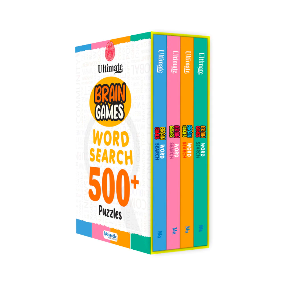 العاب ذكاء l لعبة البحث عن الكلمات l مجموعة من 4 كتب l تنشيط العقل للاطفال l اكثر من 400 نشاط بحث عن الكلمات