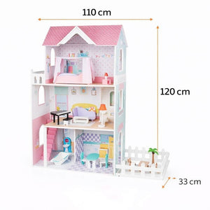 3 - Floor Wooden Dollhouse: A Grand Estate for Infinite Imagination! - Fun Learning Store