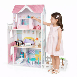 3 - Floor Wooden Dollhouse: A Grand Estate for Infinite Imagination! - Fun Learning Store
