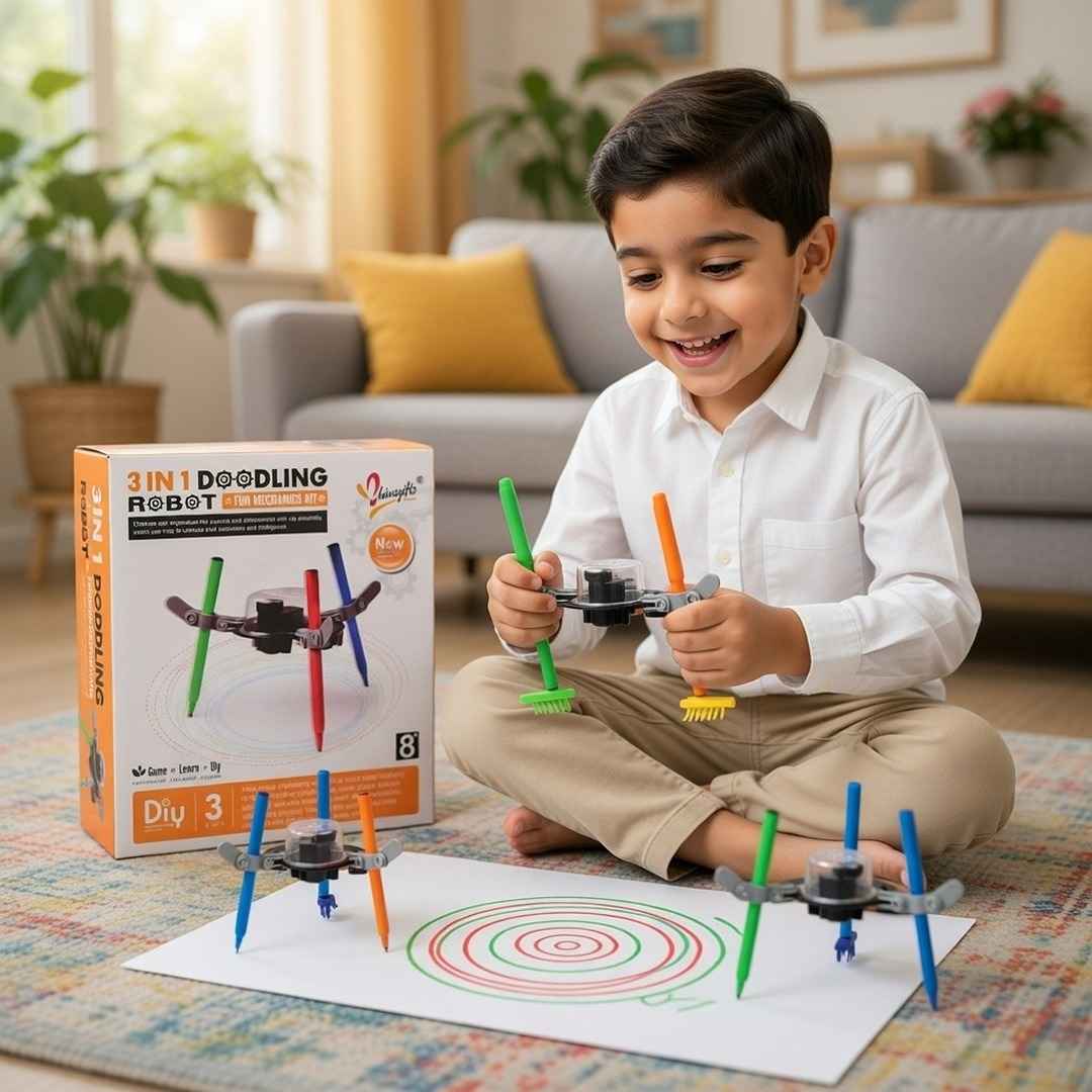 3 in 1 Doodling Robot Kit: The Tiny Artist That Shakes, Spins, and Creates! - Fun Learning Store