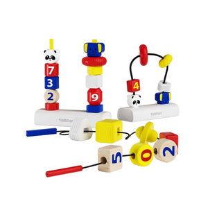 3 - in - 1 Stacking & Lacing Activity Toy – Maze, Beads & Stacking Fun for Toddlers - Fun Learning Store