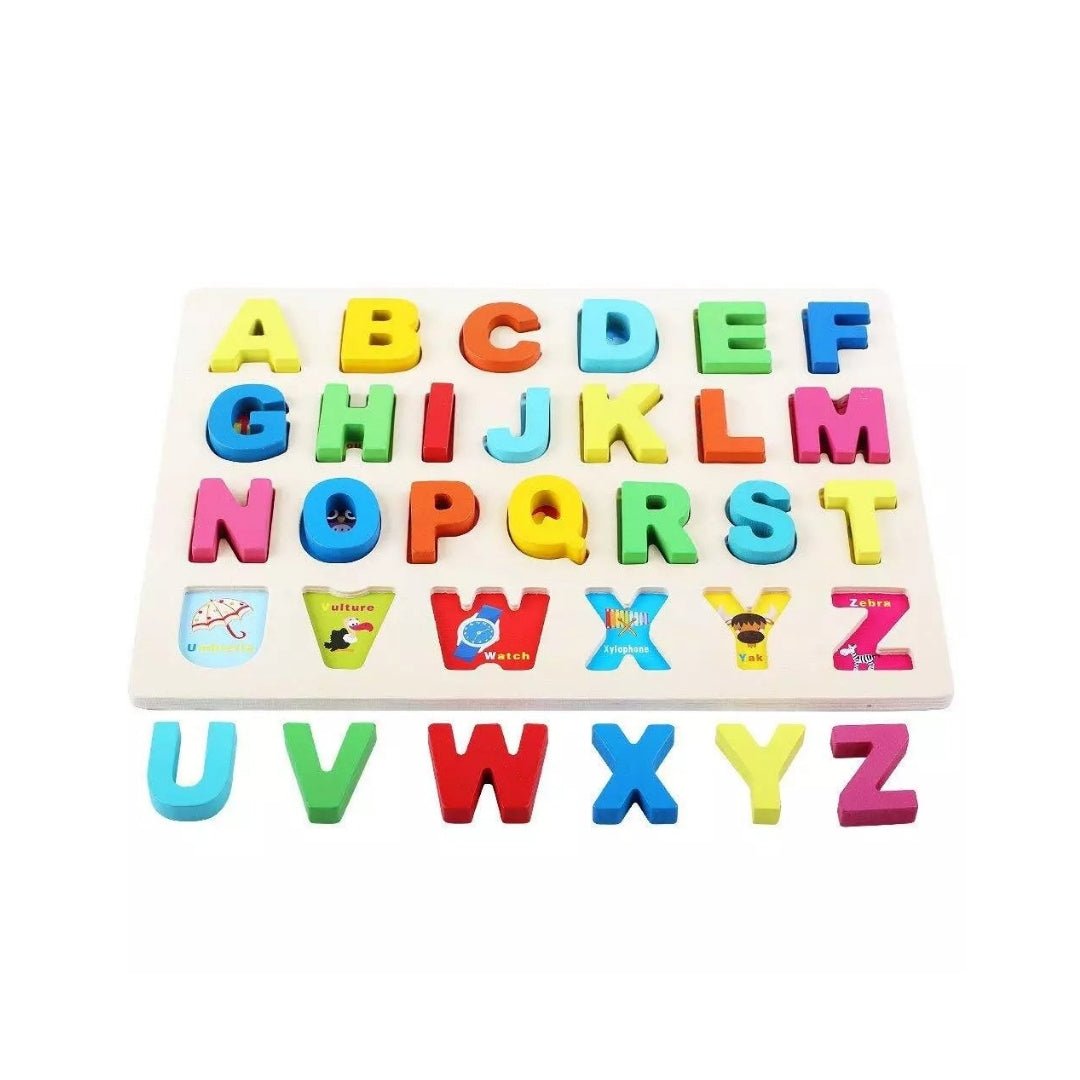 3 - in - 1 Wooden Learning Puzzle Set – Alphabet, Numbers & Shapes for Kids - Fun Learning Store