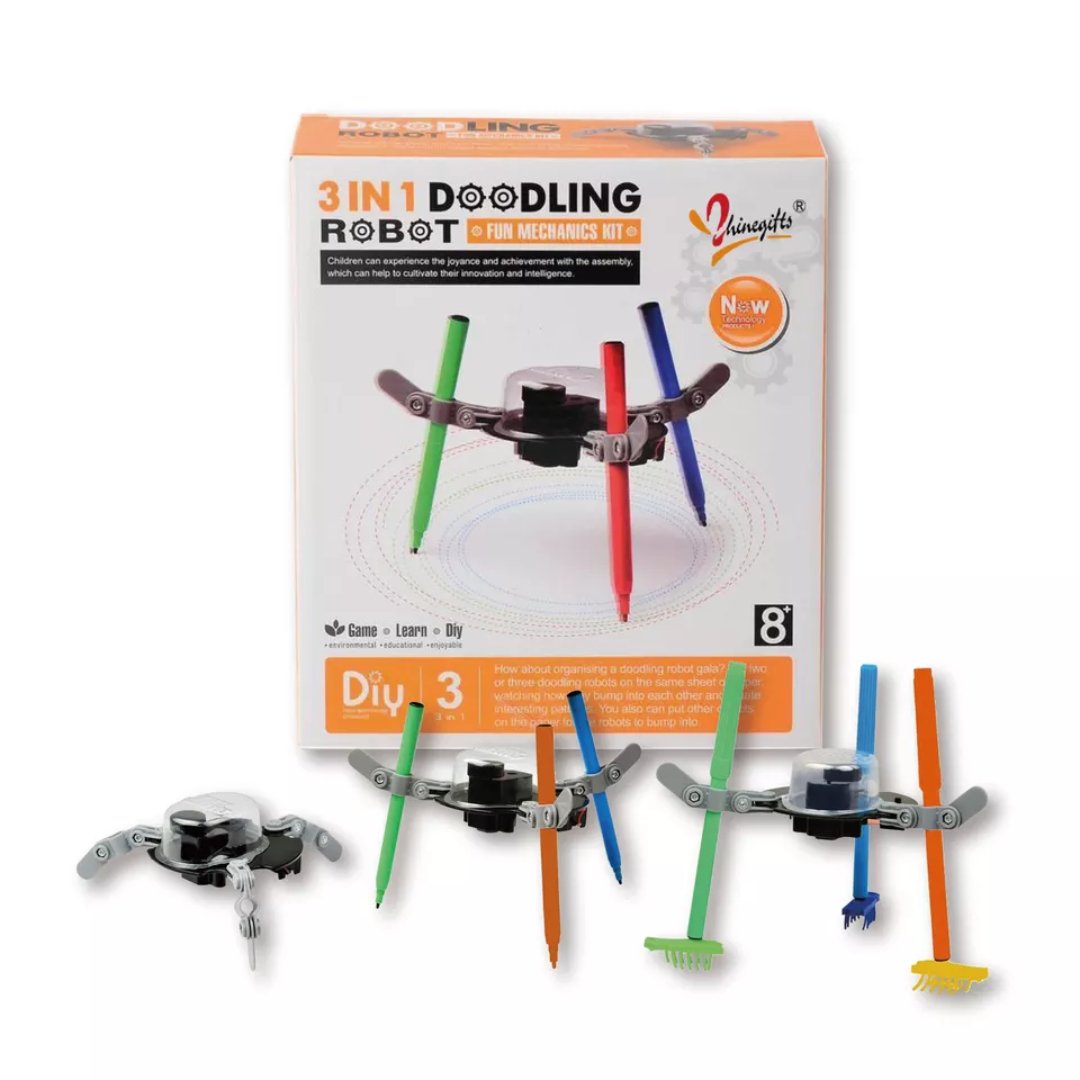 3 in1 Doodling Robot Fun Mechanics Kit. Great 3 in 1 Education Drawing Toy - Fun Learning Store