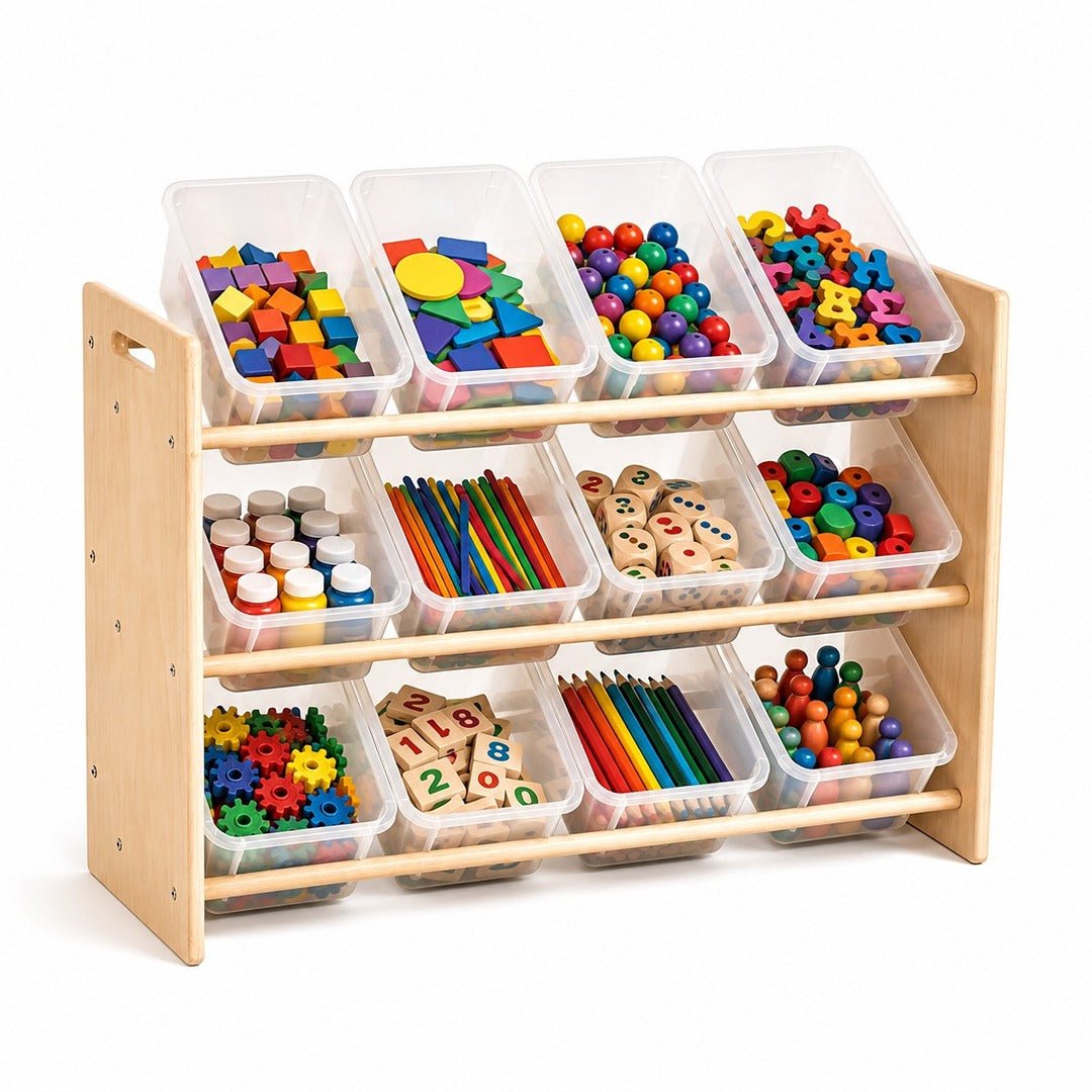 3-Tier Display Rack: The Perfect Organizational Center - 12 Bins - Fun Learning Store