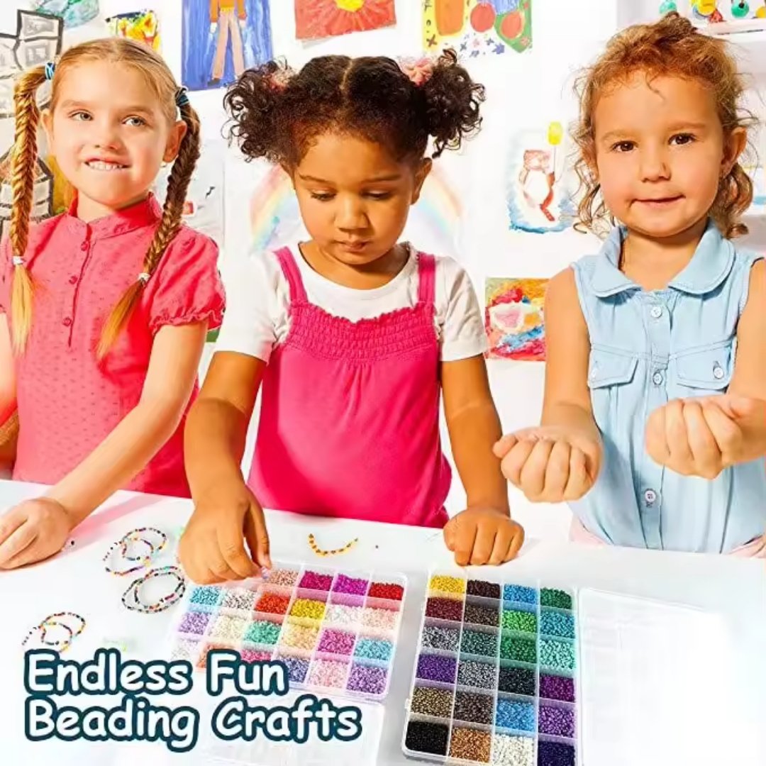 35000pcs 2mm Glass Seed Beads for Jewelry Making | 48 Colors | Supplies Kit for Crafting Necklaces & Bracelets - Fun Learning Store