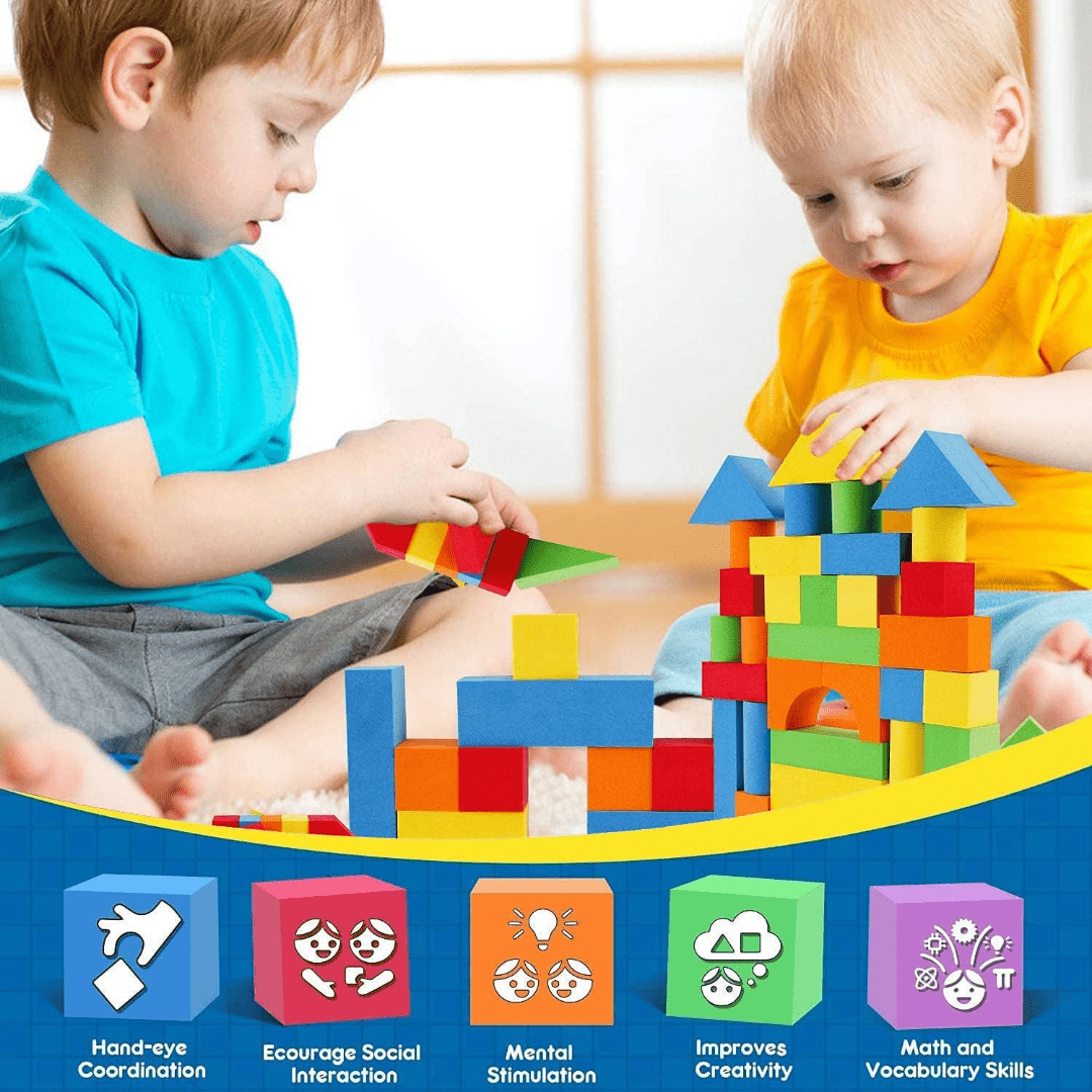 38 Piece Foam Building Blocks Set for Toddlers – Safe, Durable, and Colorful - Fun Learning Store
