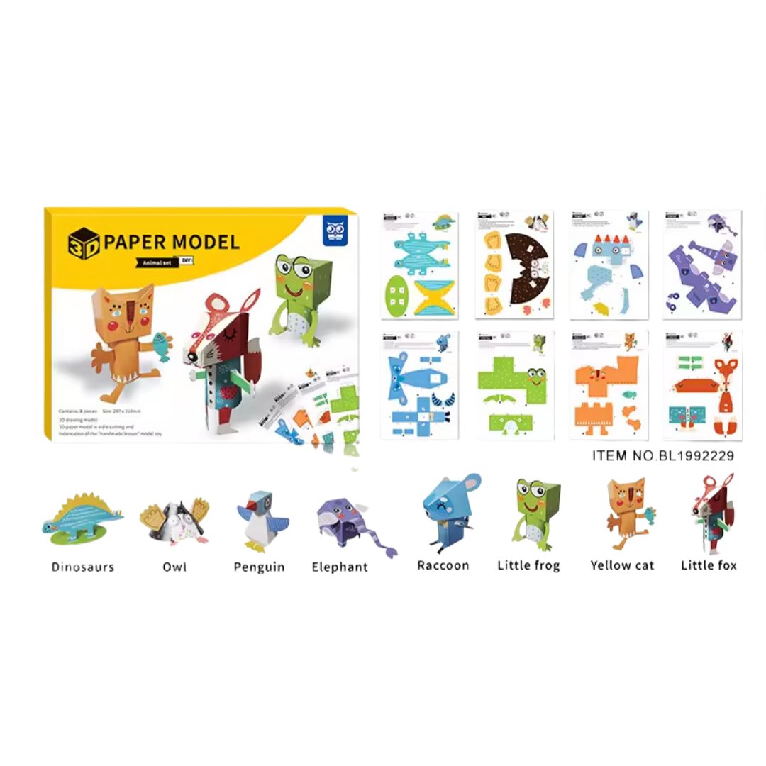 3D Animal Paper Model Origami Toy | Creative Art For Kids | DIY Preschool Educational Game | - Fun Learning Store