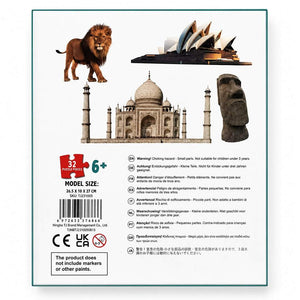 3D Coloring Puzzle – World | Educational Wooden Geography Puzzle for Kids - Fun Learning Store
