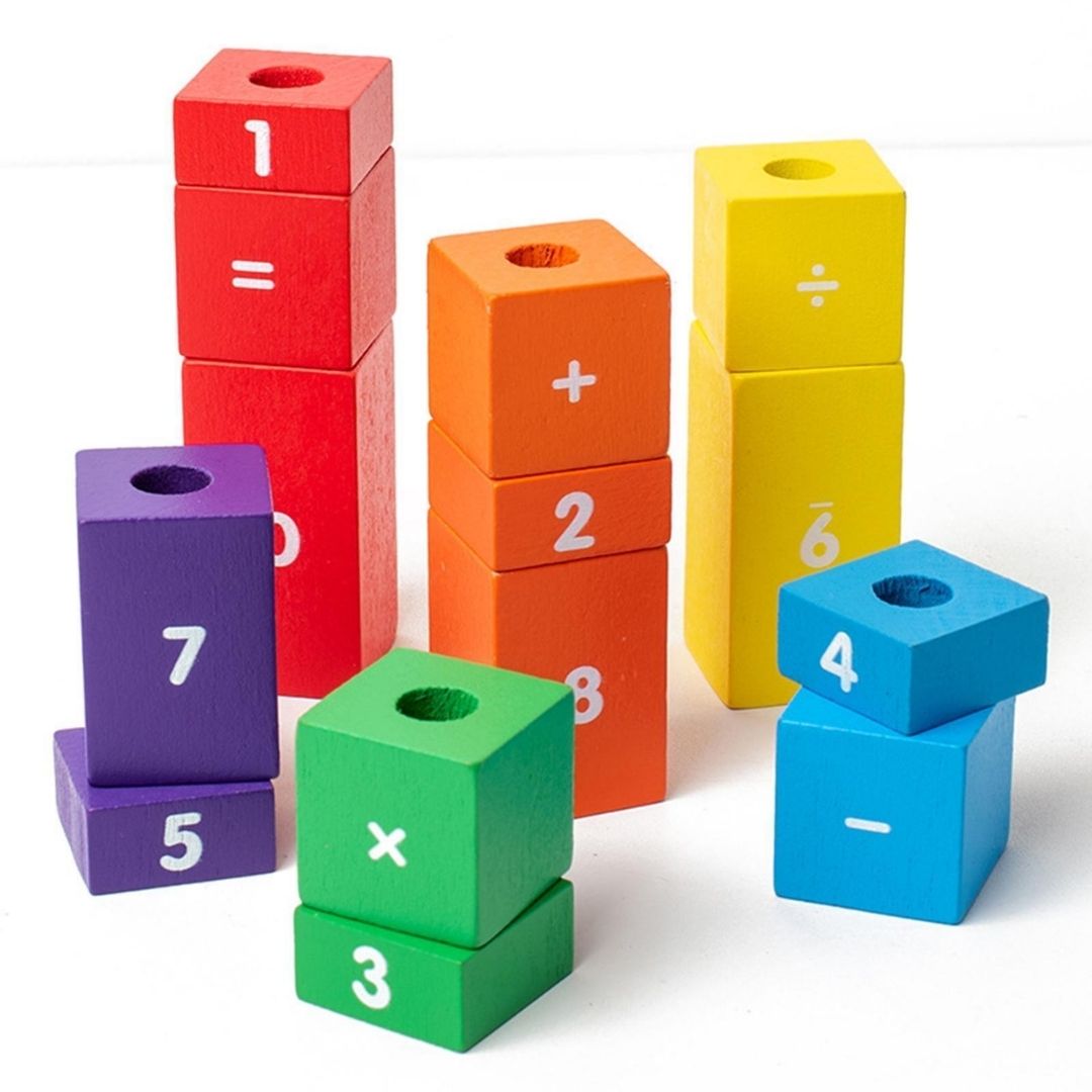 Montessori Math Toys for Toddlers Math Number Blocks Early Education Toy Color Recognition