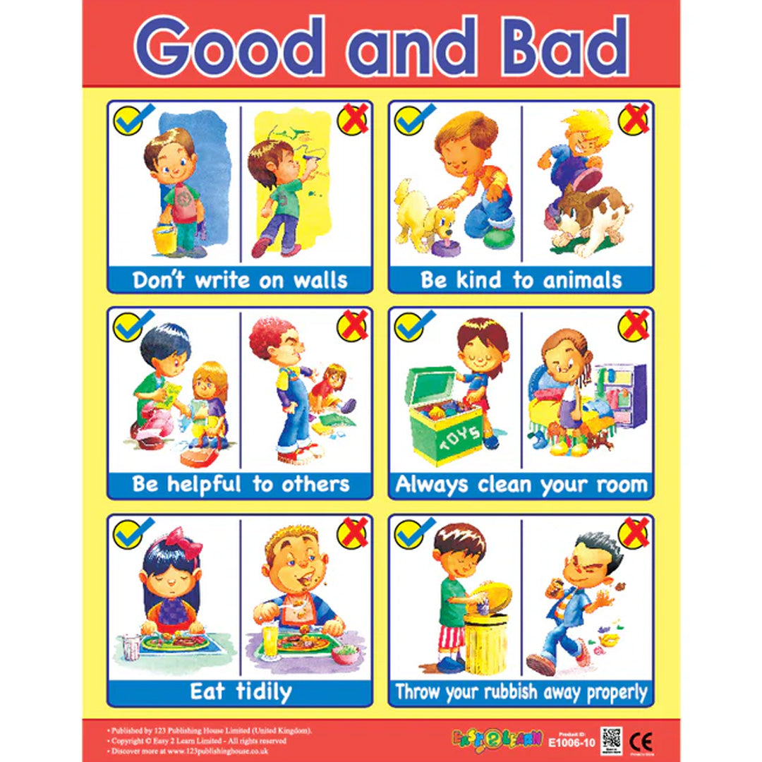 Good Manners Wall Chart Pack (6 Charts) – Teach Kids Positive Social Skills &Behavior