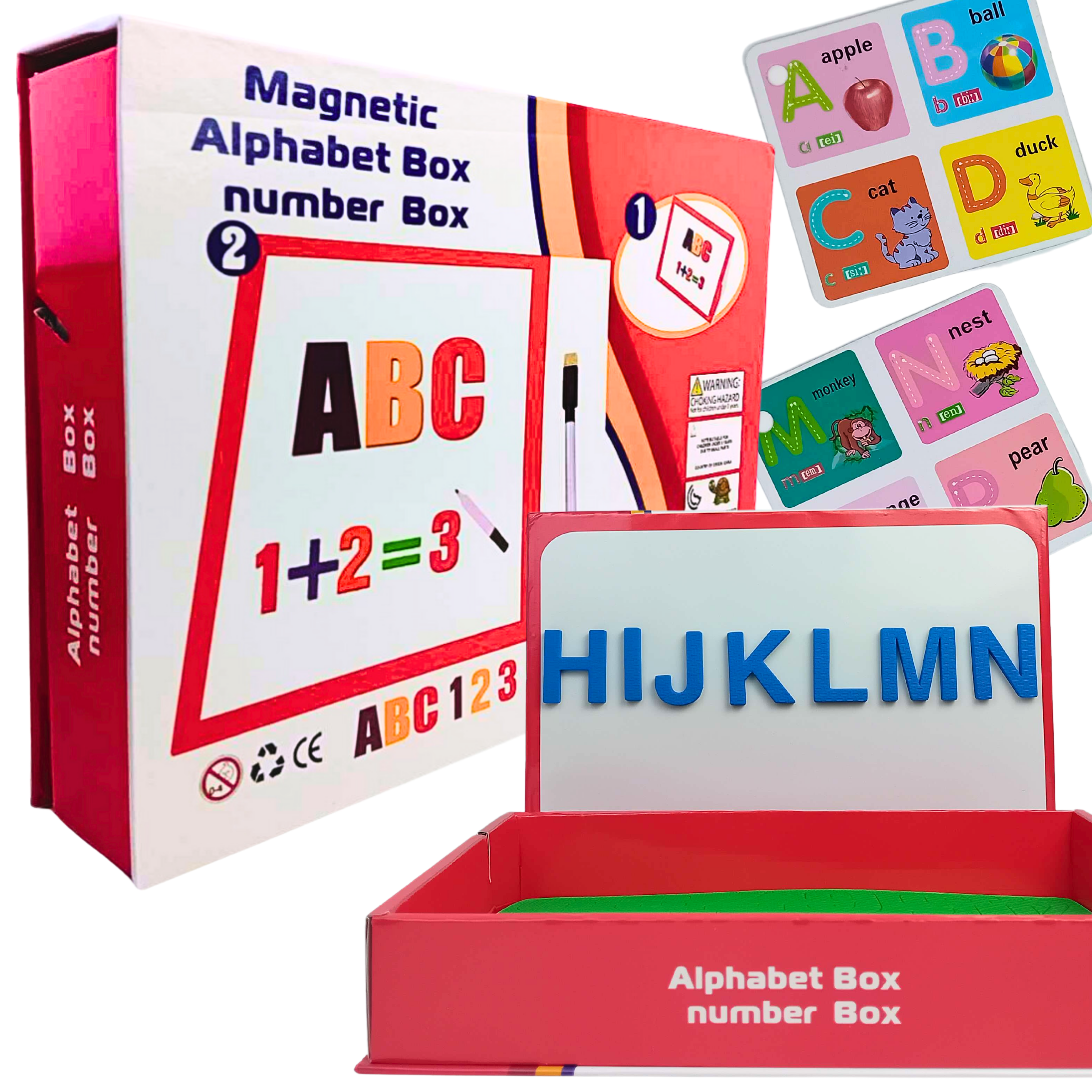 صندوق الحروف المغناطيسية - أداة تعليم الابجدية والارقام الانجليزية للاطفال