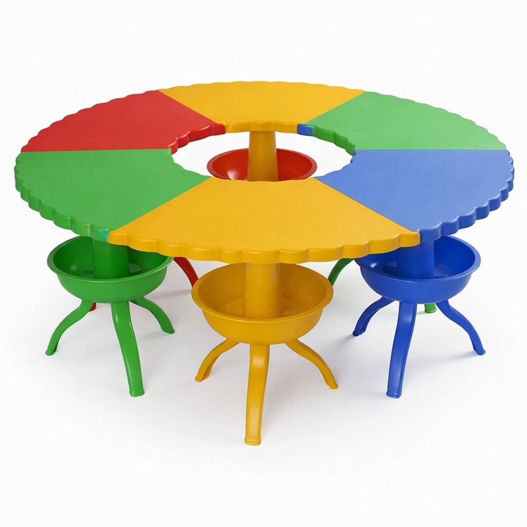 Learning Round Table 6-Piece Modular Round Kids' Table Set 300x40 cm: The Ultimate Circle o ...