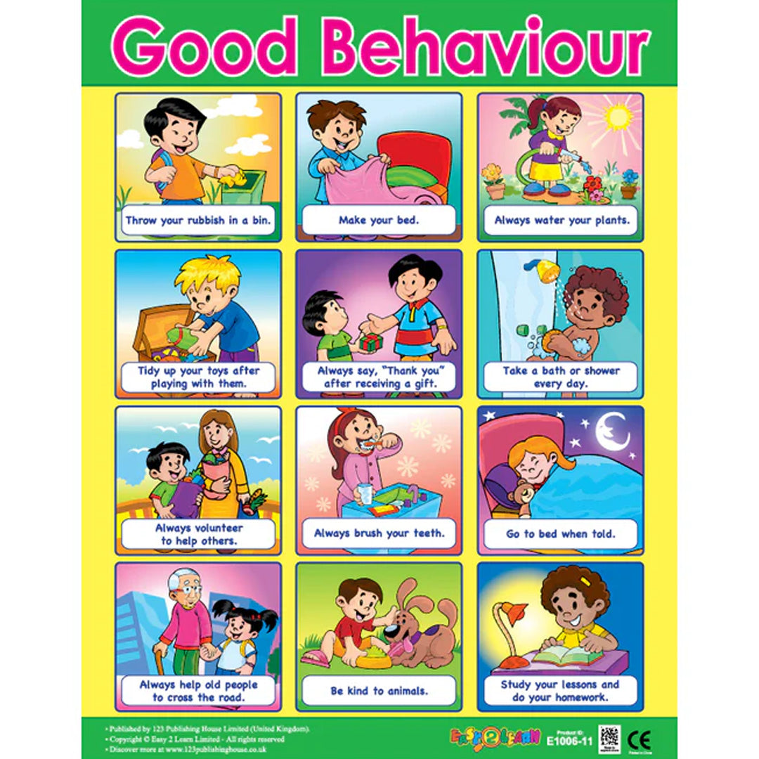 Good Manners Wall Chart Pack (6 Charts) – Teach Kids Positive Social Skills &Behavior