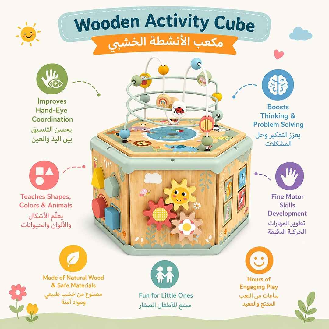 7 In 1 Activity Cube – The All In One Hub For Endless Discovery - Fun Learning Store