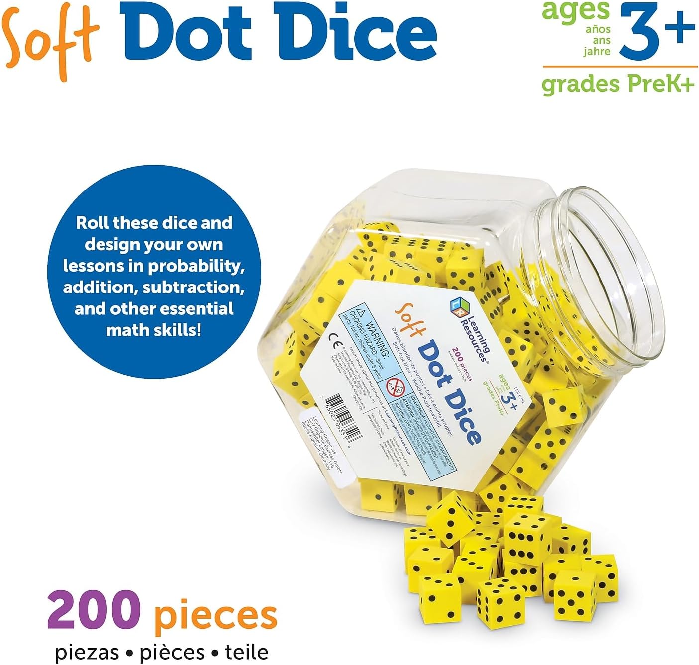 Soft Foam Dot Dice - Set of 200