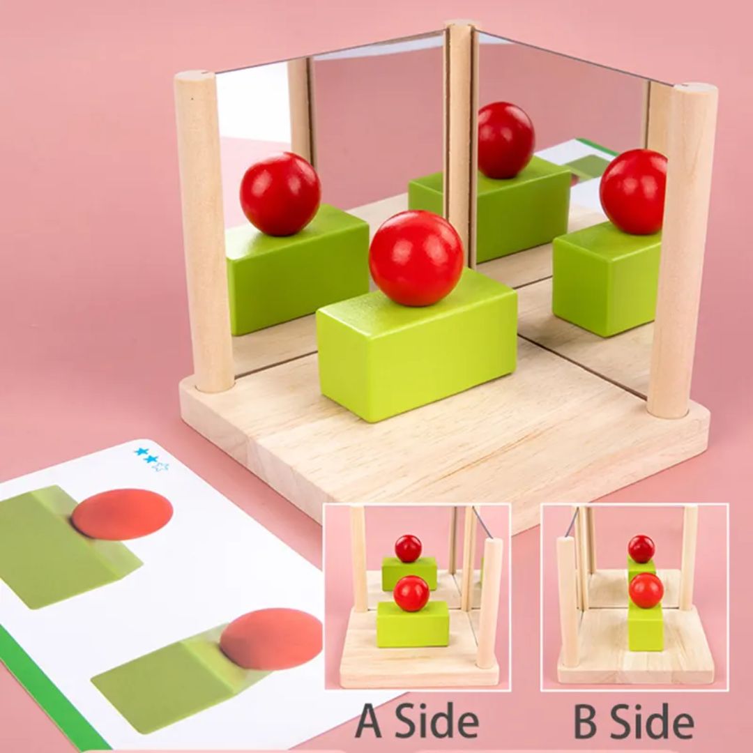 لعبة أشكال المرآة التعليمية للأطفال - تعزز من التفكير المنطقي المكاني واعتراف الأشكال