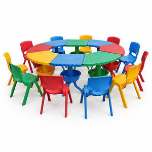 8 - Piece Modular Round Activity Table Set - 40x42x50 cm - Fun Learning Store